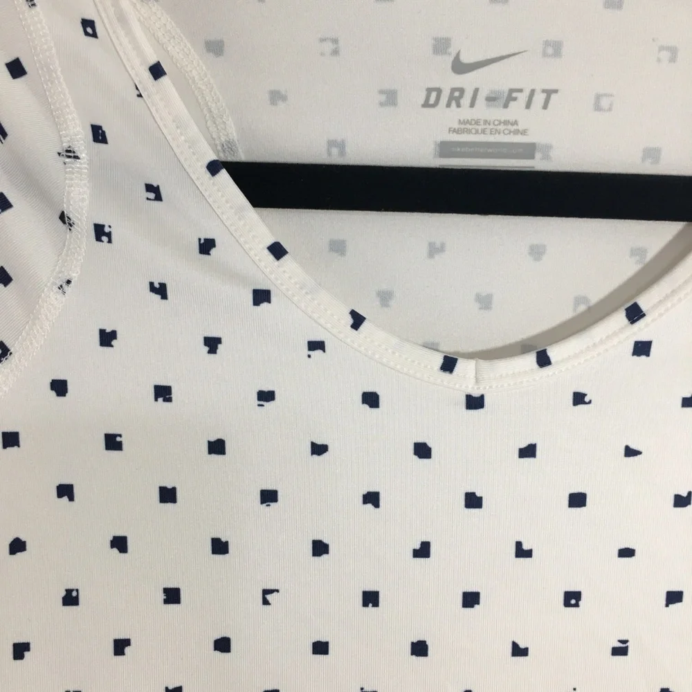 Nike Dri-Fit Tee Shirt White & Blue, Size XS - Picture 2 of 5